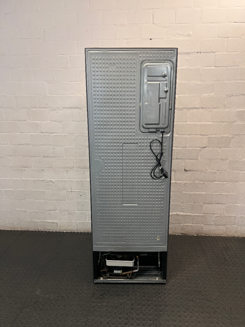 Samsung Silver Bottom Mount Fridge with Water Dispenser — Good Working Order with Adhesive Residue