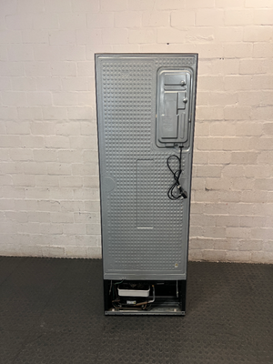 Samsung Silver Bottom Mount Fridge with Water Dispenser — Good Working Order with Adhesive Residue