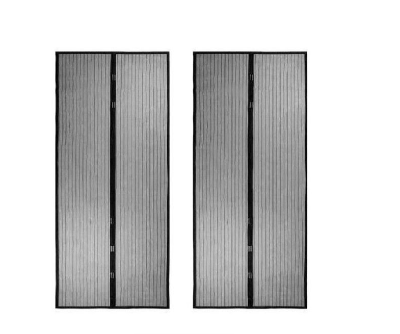 2 Magnetic Door Screens Black -