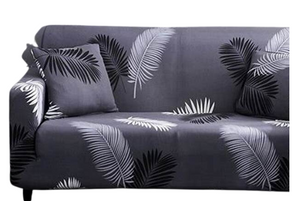 Couch Covers Stretch Material - Dark Grey Palm - 140 cm - Dark grey palm - 185 cm - REDUCED