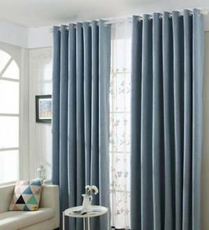 Dream world Readymade Curtain -100 Blackout 265cmW-250cm Height - Blue - 250 L x 265 W cm -