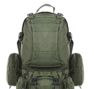 Tactical Backpack with 3 Molle Bags (55L) - Green -