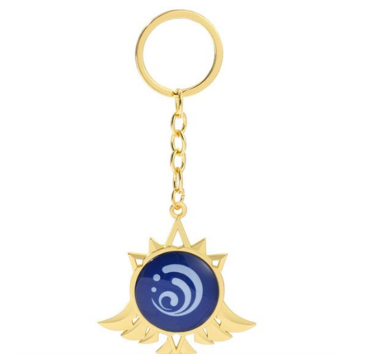 Nearly New Genshin Impact Video Game Element Vision Pendant Keyring/Keychain - Hydro -