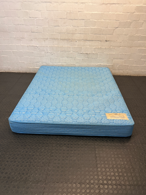 Sealy Posturepedic Imperial Queen Mattress in Blue — Good Condition with Discolouration from Age