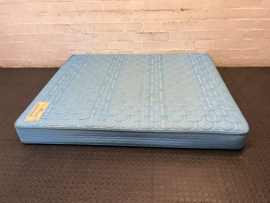 Sealy Posturepedic Imperial Queen Mattress in Blue — Good Condition with Discolouration from Age