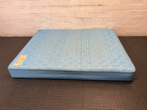 Sealy Posturepedic Imperial Queen Mattress in Blue — Good Condition with Discolouration from Age