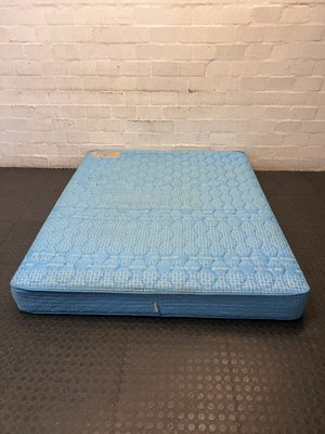 Sealy Posturepedic Imperial Queen Mattress in Blue — Good Condition with Discolouration from Age