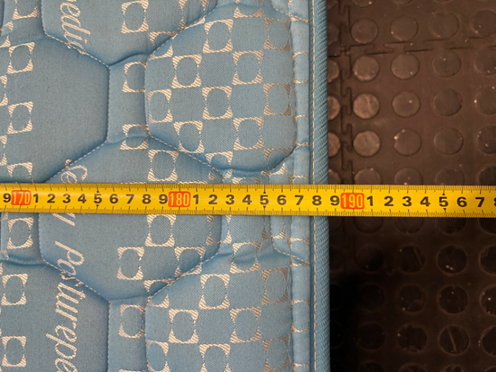 Sealy Posturepedic Imperial Queen Mattress in Blue — Good Condition with Discolouration from Age