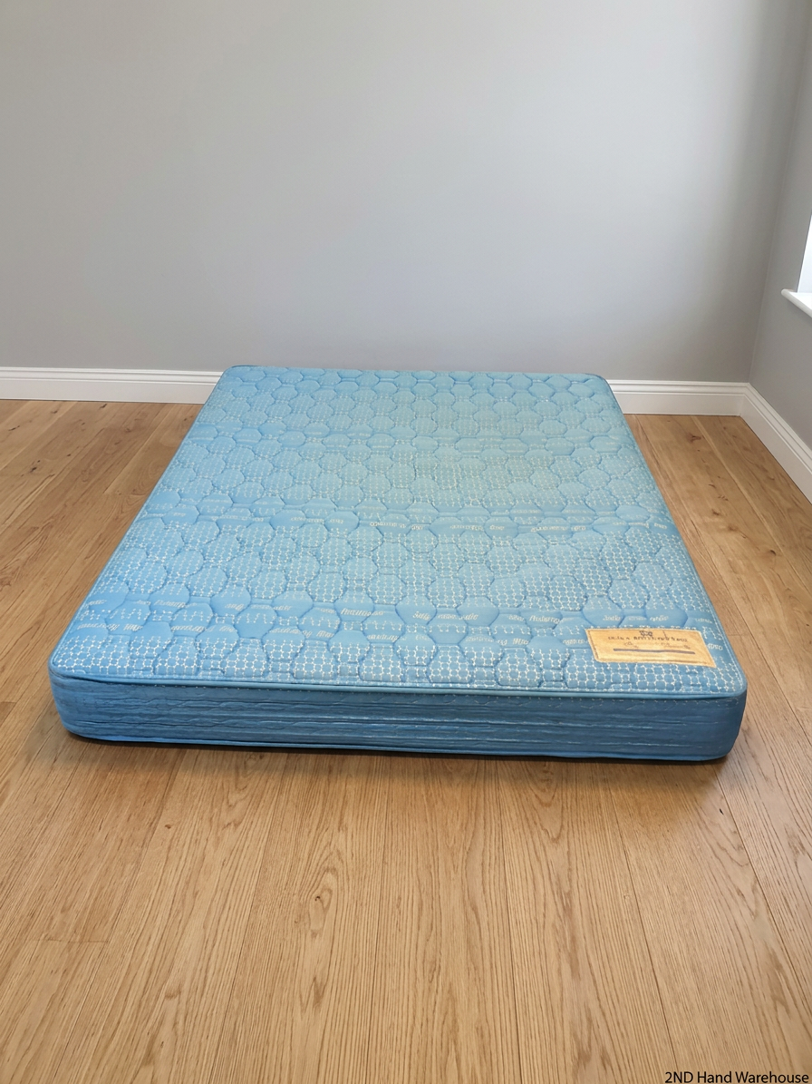 Sealy Posturepedic Imperial Queen Mattress in Blue — Good Condition with Discolouration from Age