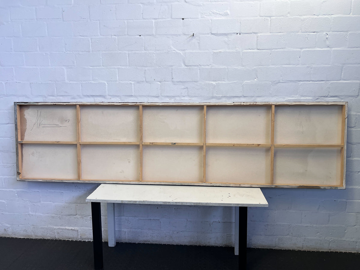 Serene Earth Tones Abstract Canvas Art - 2.8 x 0.7m