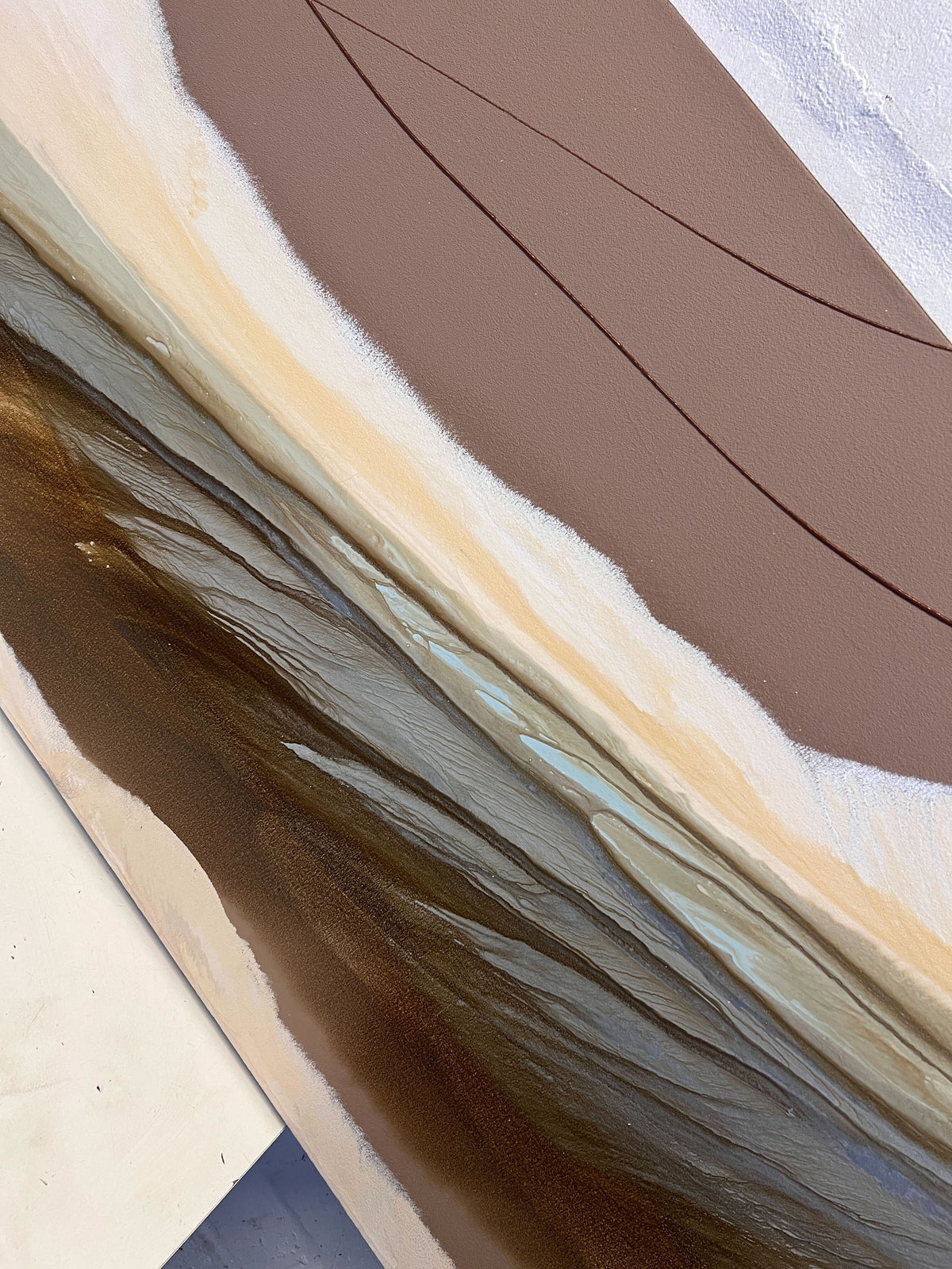 Serene Earth Tones Abstract Canvas Art - 2.8 x 0.7m