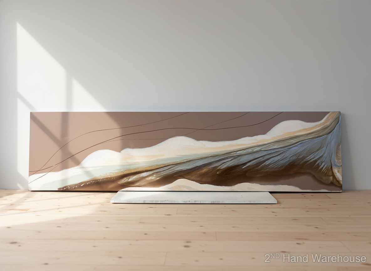 Serene Earth Tones Abstract Canvas Art - 2.8 x 0.7m