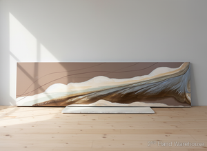 Serene Earth Tones Abstract Canvas Art - 2.8 x 0.7m