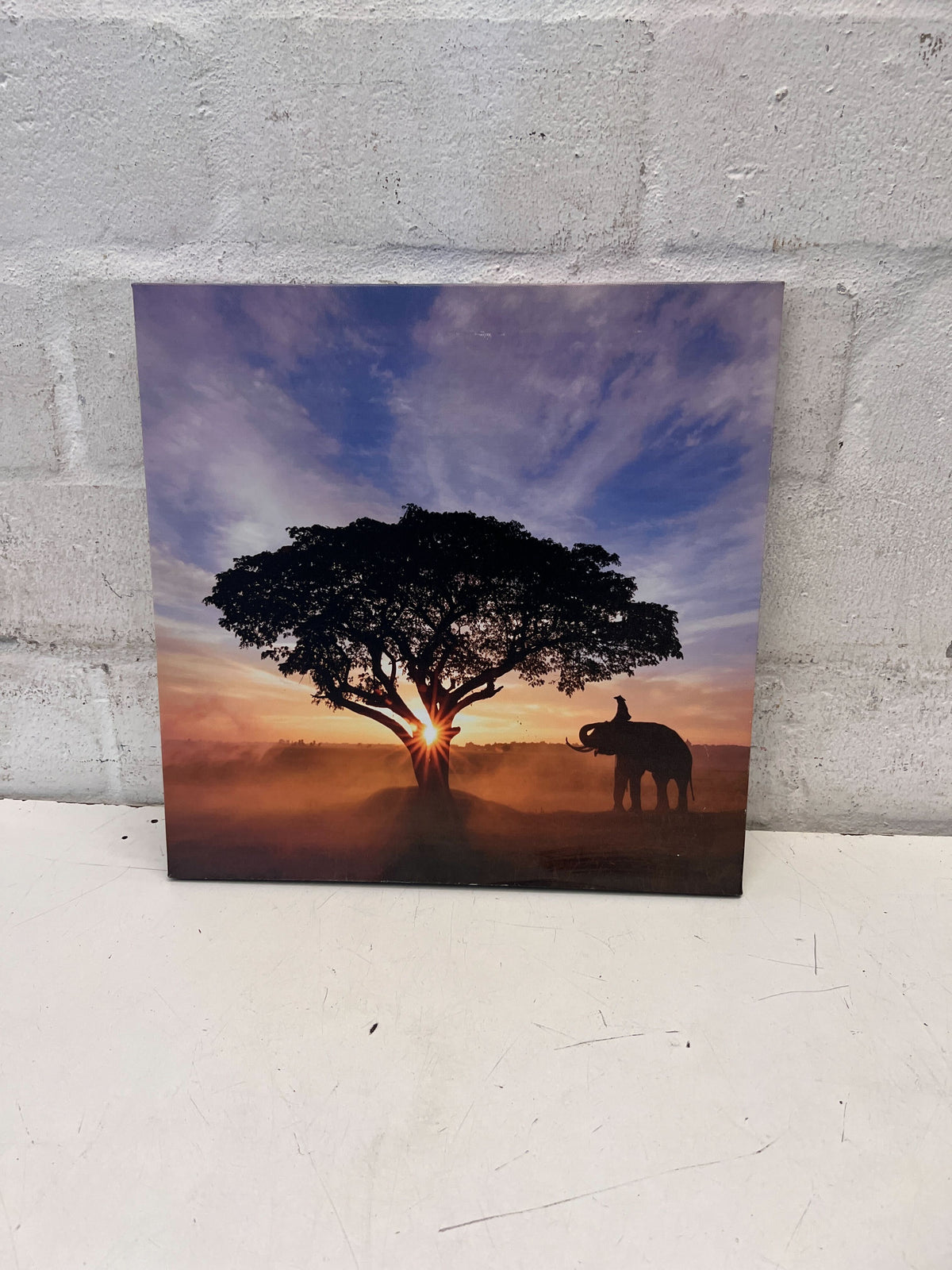 Serene Sunset Elephant & Tree Wall Art - 2ndhandwarehouse.com
