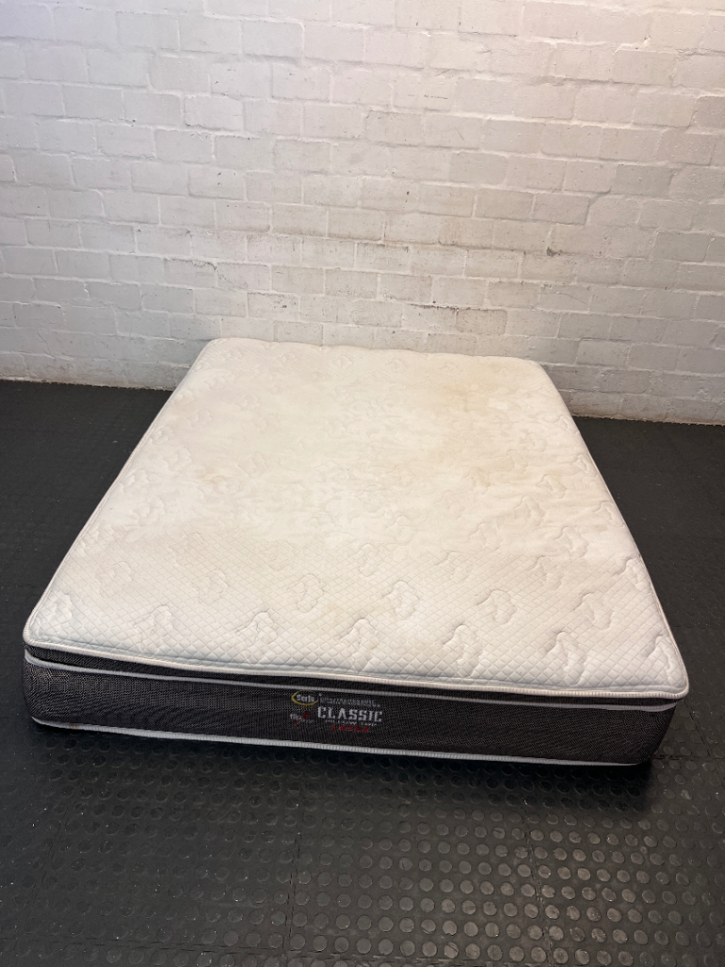 Serta Queen Extra Length Pillow Top Mattress — Minor Stains to Mattress S - 2ndhandwarehouse.com