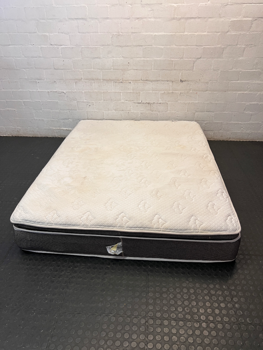 Serta Queen Extra Length Pillow Top Mattress — Minor Stains to Mattress S - 2ndhandwarehouse.com