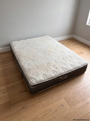 Serta Queen Extra Length Pillow Top Mattress — Minor Stains to Mattress S - 2ndhandwarehouse.com