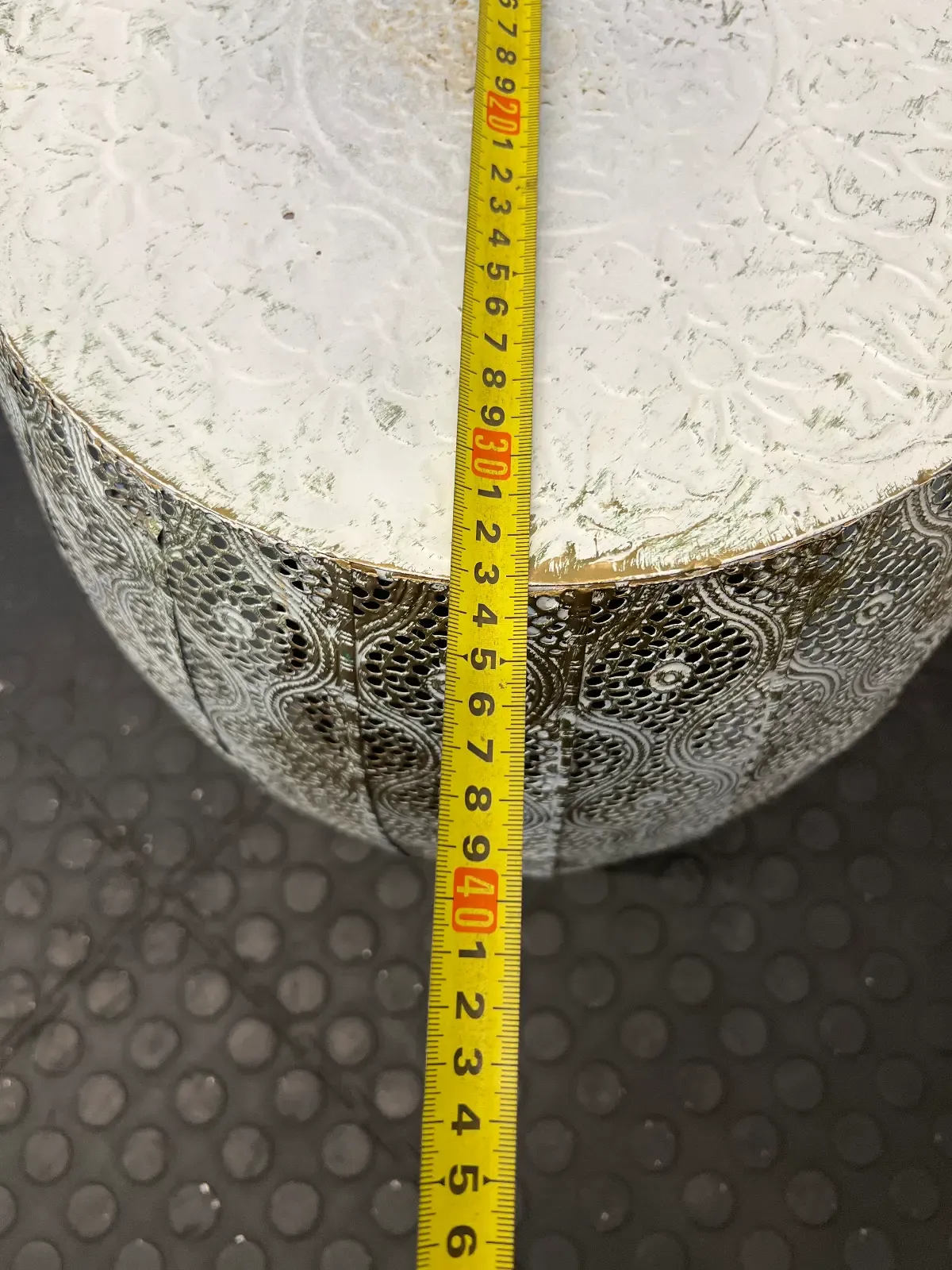 Set of 2 White & Gold Perforated Metal Side Tables - 2ndhandwarehouse.com