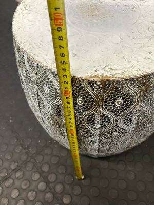 Set of 2 White & Gold Perforated Metal Side Tables - 2ndhandwarehouse.com