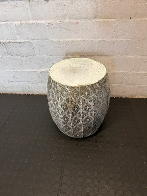 Set of 2 White & Gold Perforated Metal Side Tables - 2ndhandwarehouse.com
