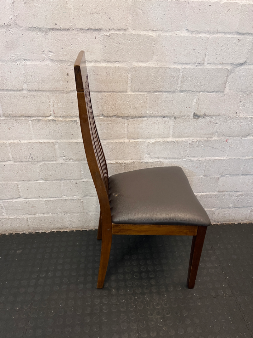Set of 5 High-Back Slat Dining Chairs - Minor Wear & Scuffs - 2ndhandwarehouse.com