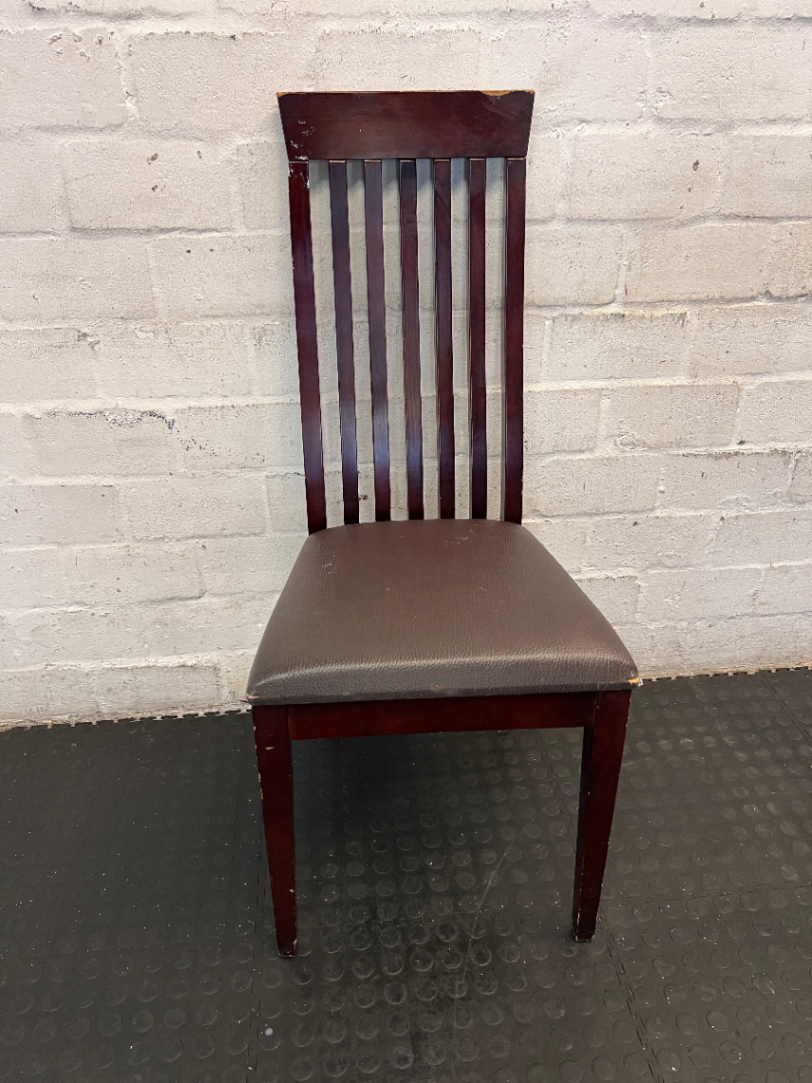 Set of 6 Coricraft Dark Brown Dining Chairs - Visible Surface Wear - 2ndhandwarehouse.com