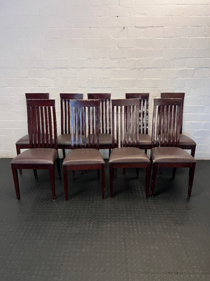 Set of 6 Coricraft Dark Brown Dining Chairs - Visible Surface Wear - 2ndhandwarehouse.com