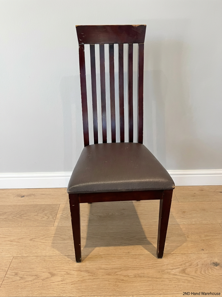 Set of 6 Coricraft Dark Brown Dining Chairs - Visible Surface Wear - 2ndhandwarehouse.com