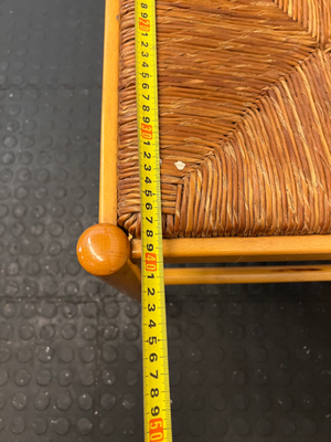 Set of 6 Woven Seat Dining Chairs - Well Used, Wood Scuffing & Worn Seats - 2ndhandwarehouse.com