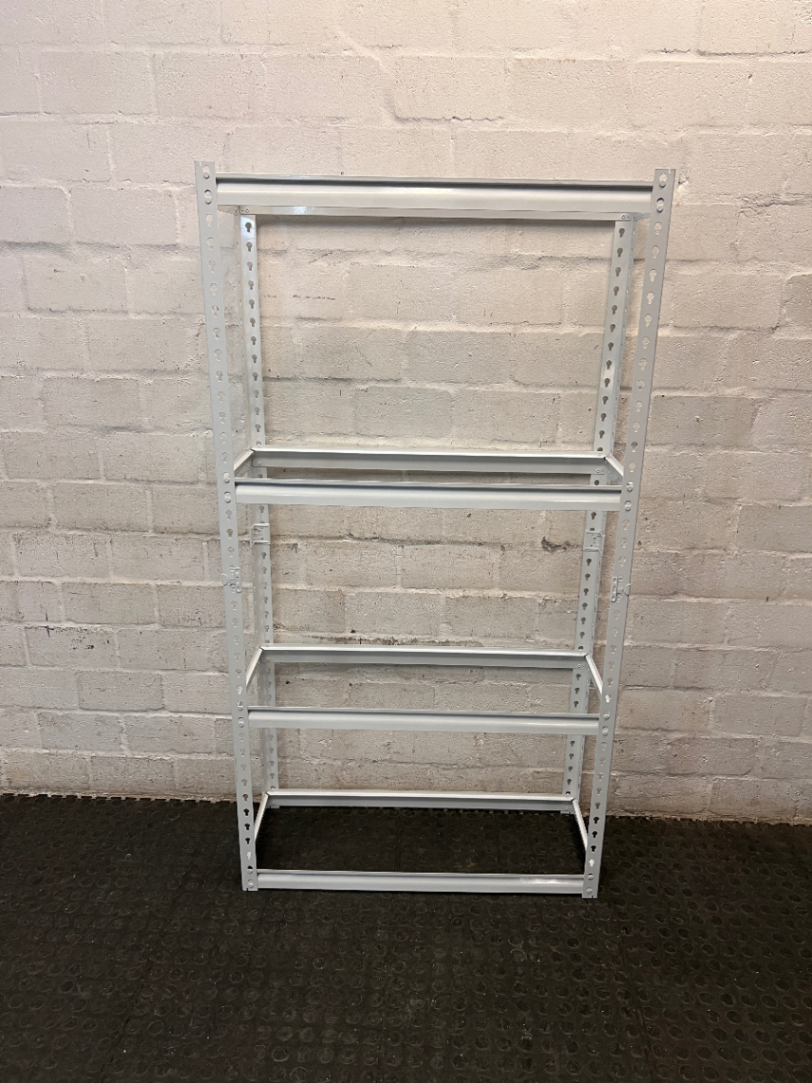 Silver Industrial Metal Shelving Frame — Good Working Order