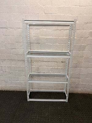 Silver Industrial Metal Shelving Frame — Good Working Order