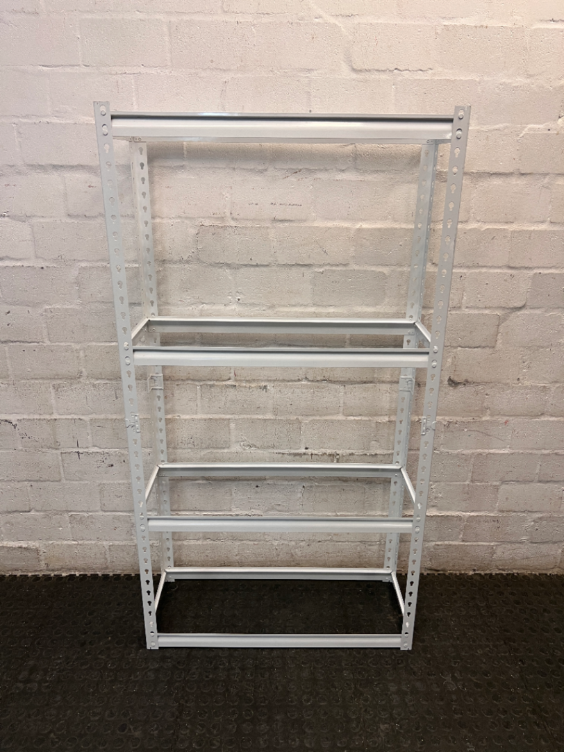 Silver Industrial Metal Shelving Frame — Good Working Order