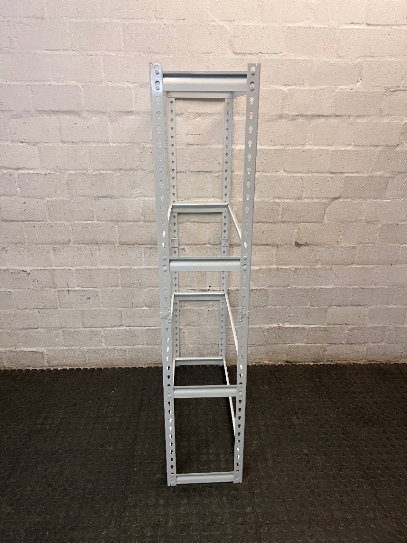 Silver Industrial Metal Shelving Frame — Good Working Order