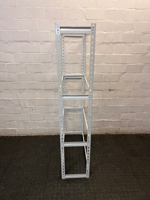 Silver Industrial Metal Shelving Frame — Good Working Order