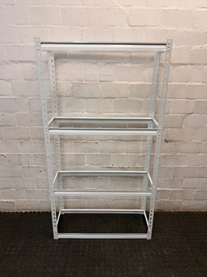 Silver Industrial Metal Shelving Frame — Good Working Order