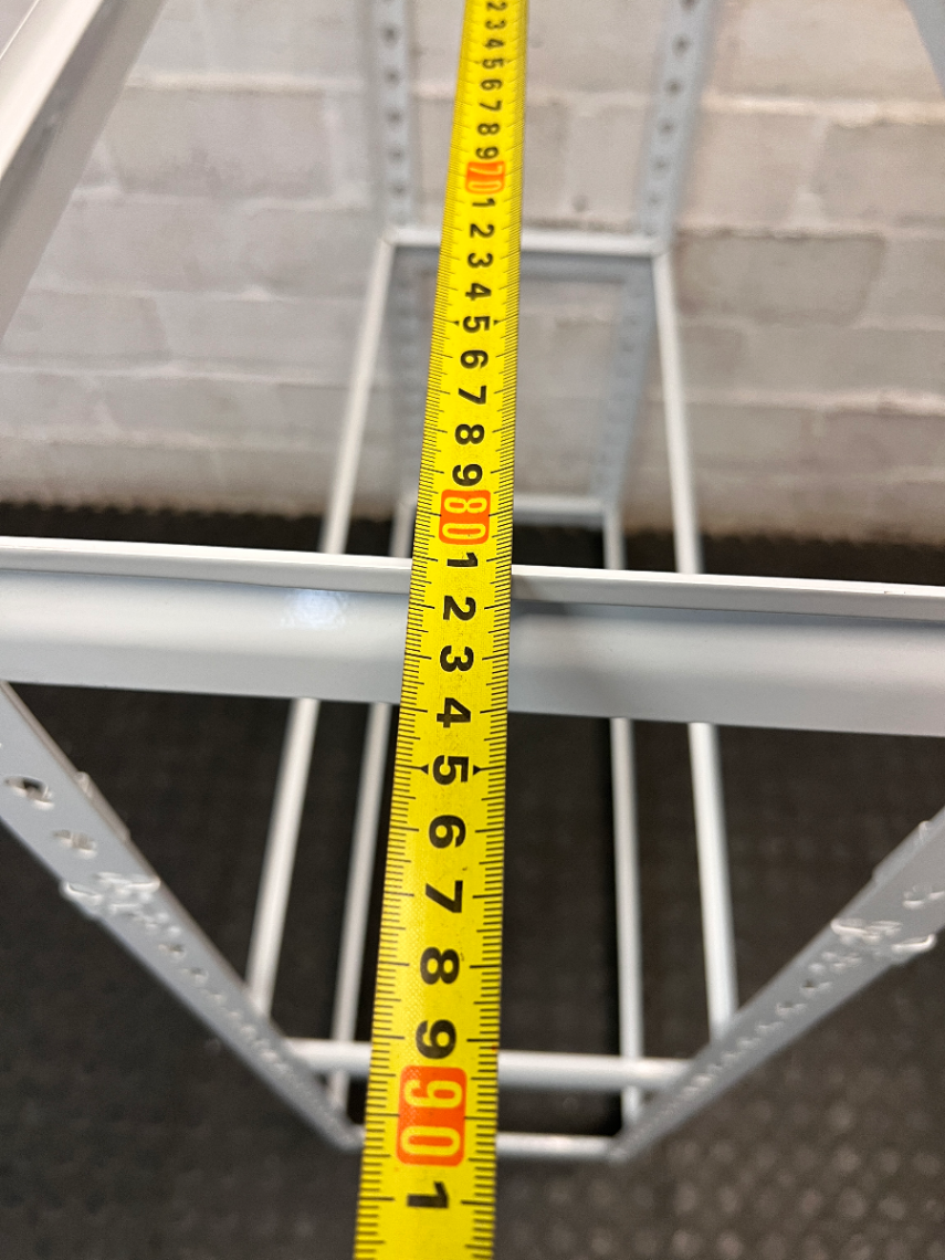 Silver Industrial Metal Shelving Frame — Good Working Order
