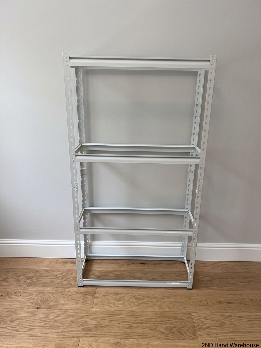 Silver Industrial Metal Shelving Frame — Good Working Order - REDUCED
