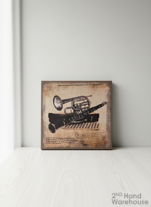 Sing and Make Music Ephesians 5:19 Vintage Instruments Canvas Art