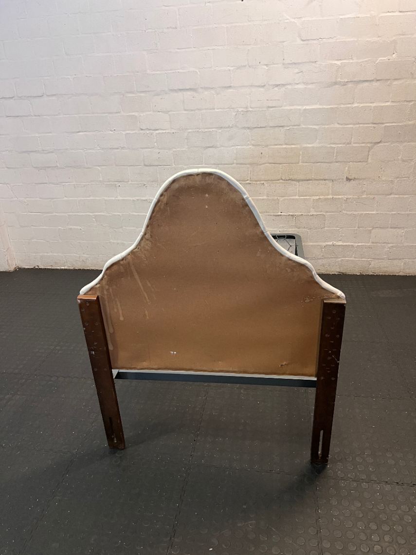 Single Metal Bed and Tufted Headboard - Fair Condition - 2ndhandwarehouse.com