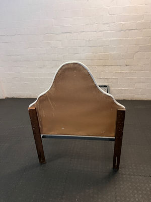 Single Metal Bed and Tufted Headboard - Fair Condition - 2ndhandwarehouse.com