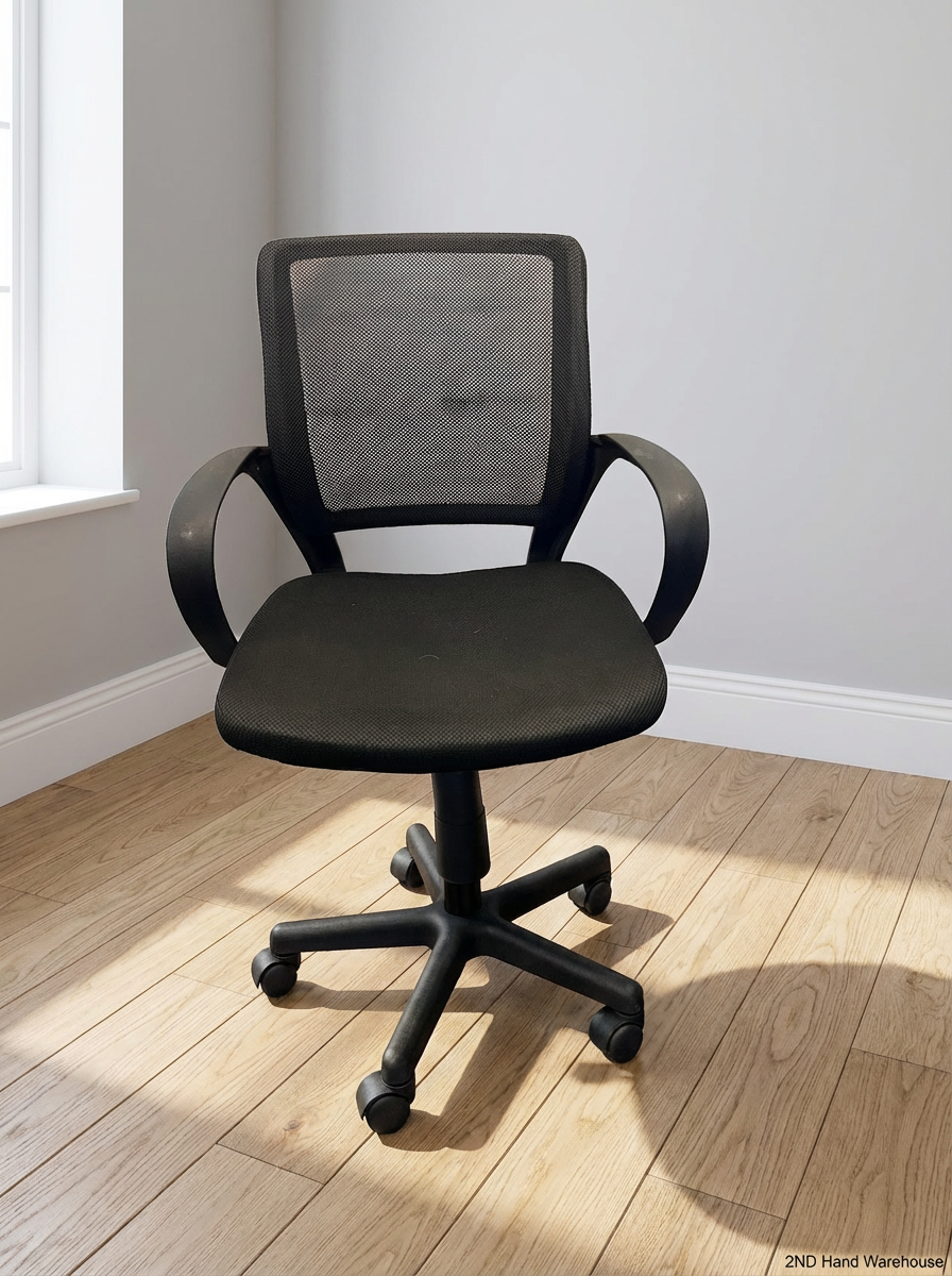 Sleek Black Mesh Mid-Back Office Chair