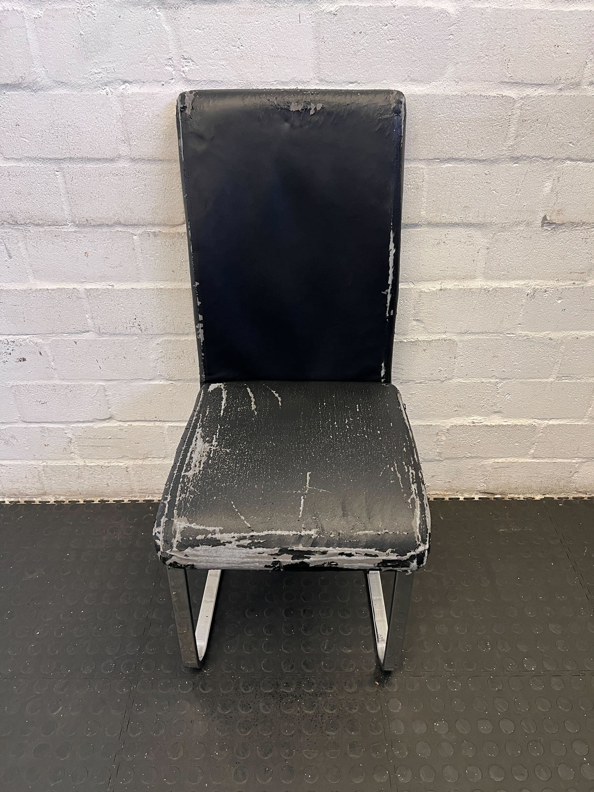 Sleek Black Velvet Dining Chair with Metal Frame and removable cover- Fabric Wear under cover - 2ndhandwarehouse.com