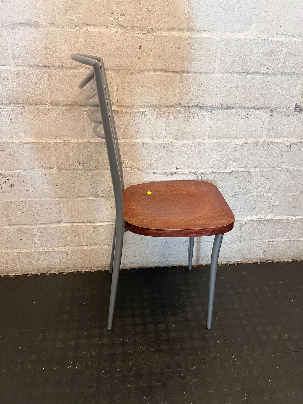 Sleek Metal & Wood Dining Chair - 2ndhandwarehouse.com