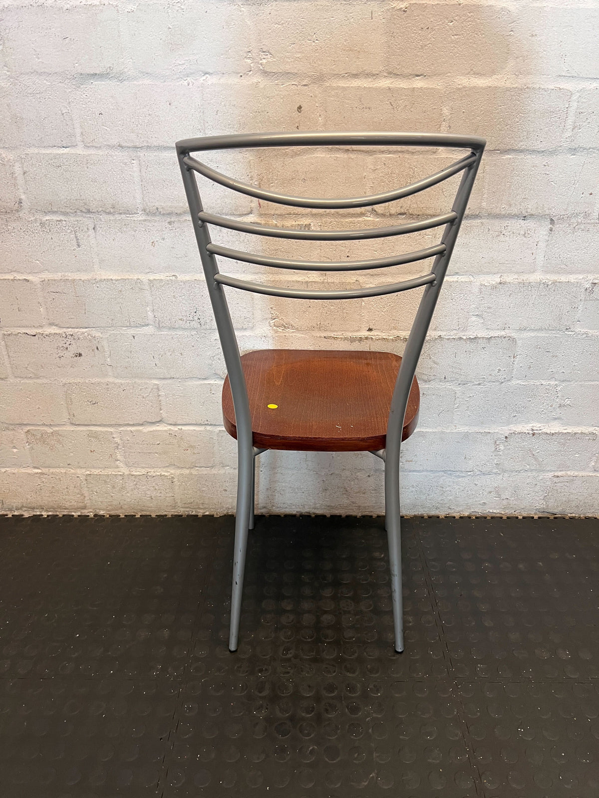 Sleek Metal & Wood Dining Chair - 2ndhandwarehouse.com
