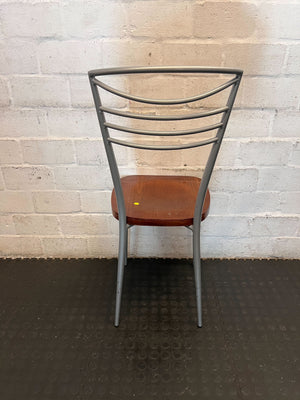 Sleek Metal & Wood Dining Chair - 2ndhandwarehouse.com