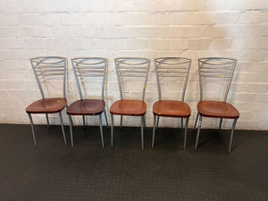 Sleek Metal & Wood Dining Chair - 2ndhandwarehouse.com