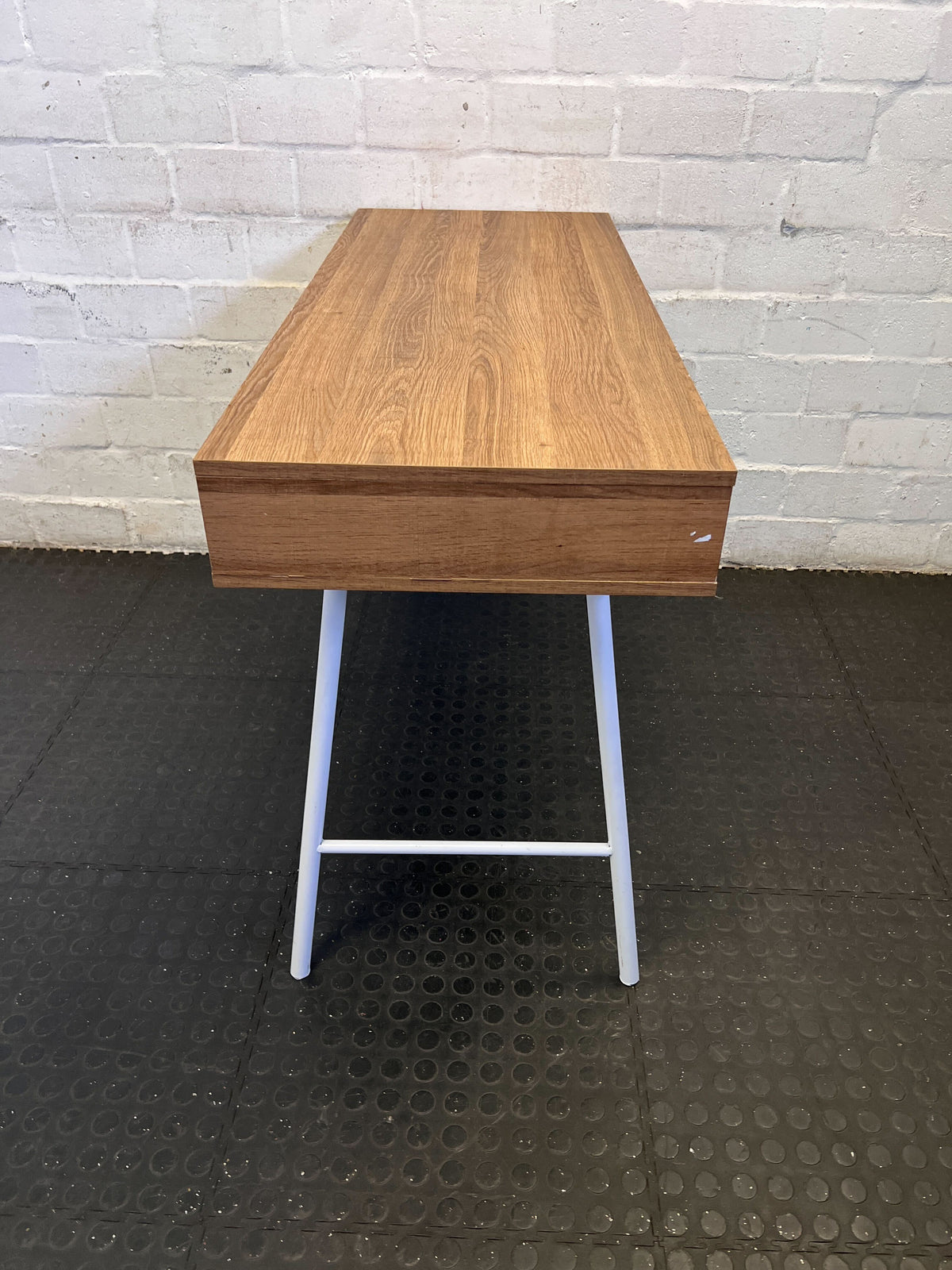 Sleek Modern Desk with Drawers & Open Shelf