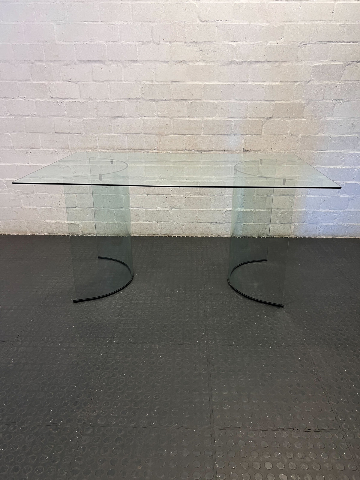 Sleek Modern Glass Dining & Conference Table - 2ndhandwarehouse.com