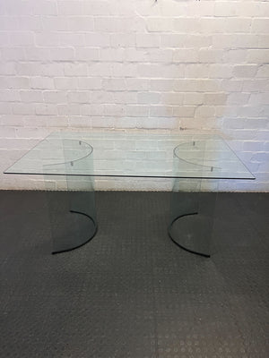 Sleek Modern Glass Dining & Conference Table - 2ndhandwarehouse.com