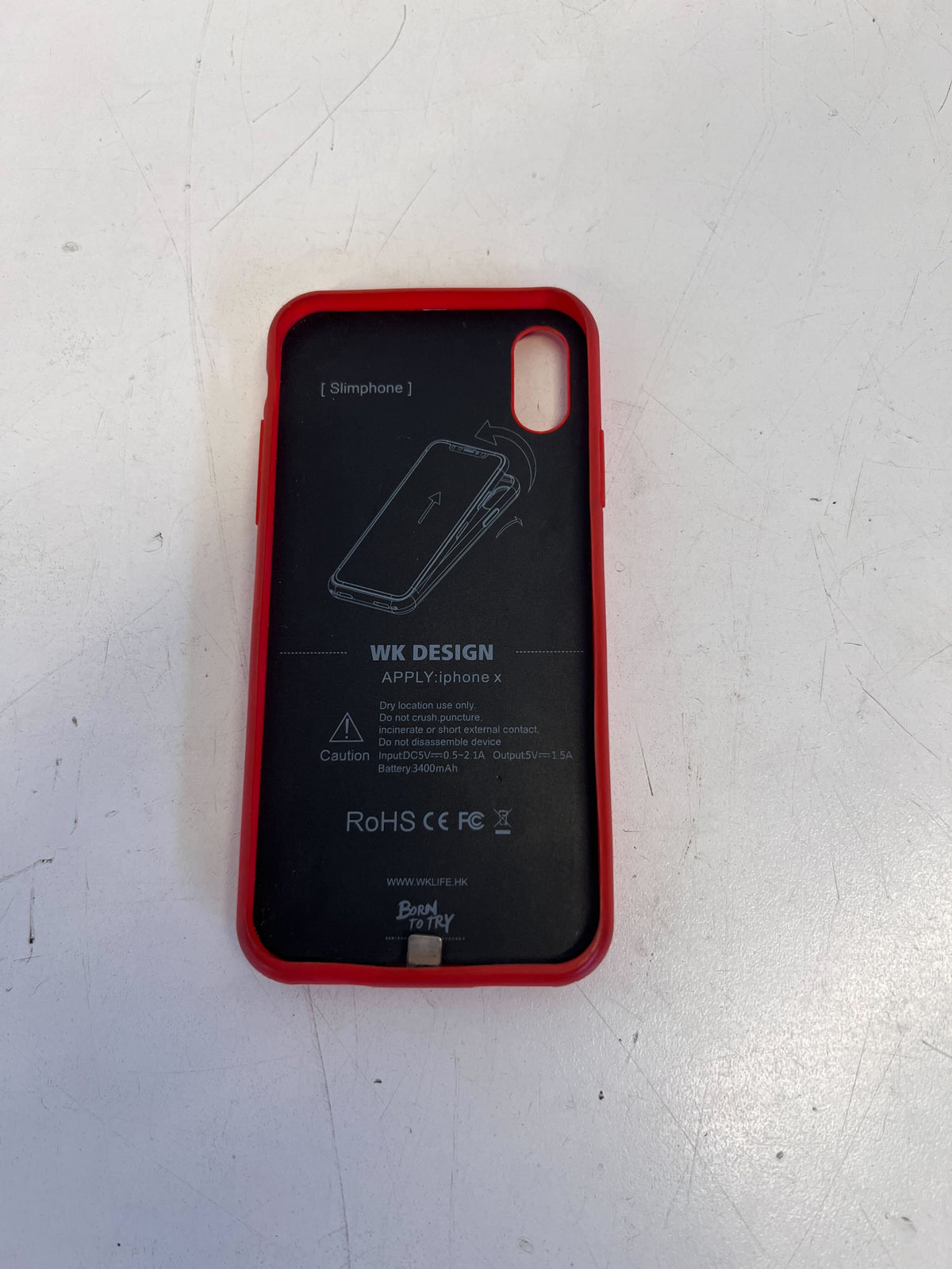 Sleek Red iPhone Case with Built-in Battery Pack
